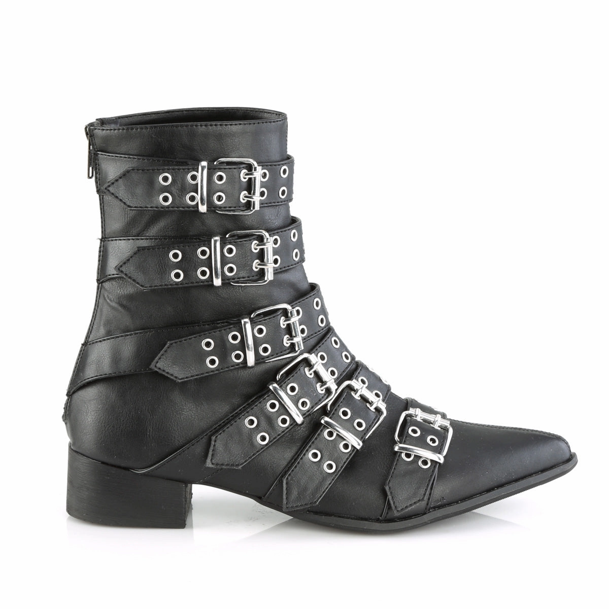 1 Inch Heel WARLOCK-70 Black Pu