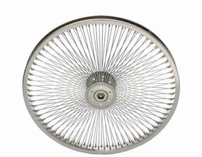 20" HOLLOW-HUB STEEL WHEEL 144 SPOKE 14G UCP BEARING 5/8IDX1-3/8OD SINGLE WALL CHROME