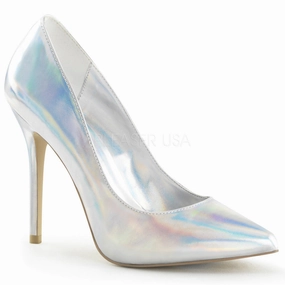5 Inch Heel AMUSE-20 Silver Hologram