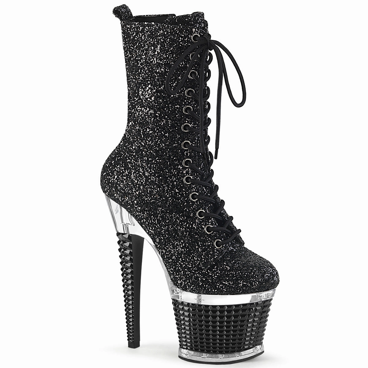 7 Inch Heel SPECTATOR-1040G Black Glitter