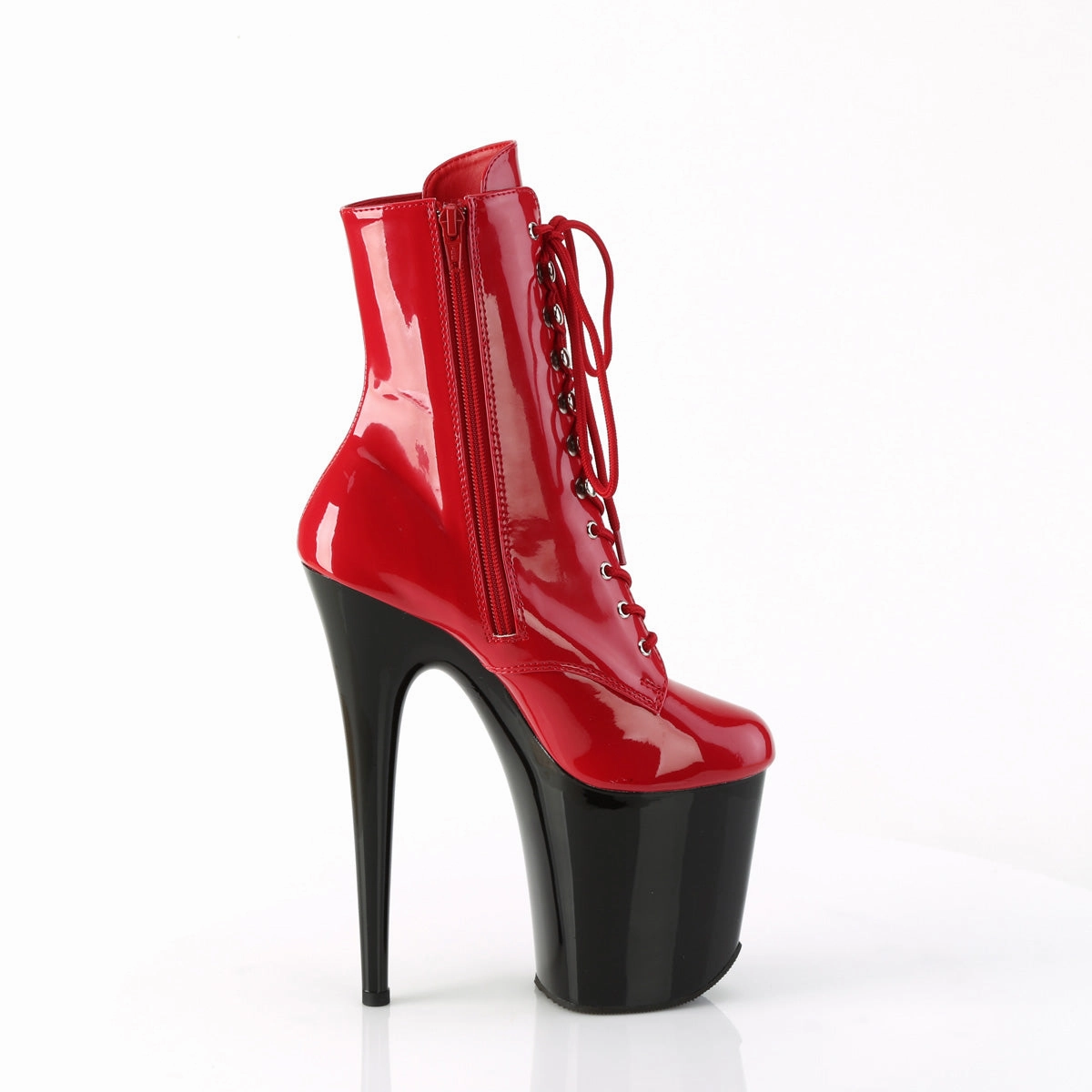 8 Inch Heel FLAMINGO-1020 Red Patent Black