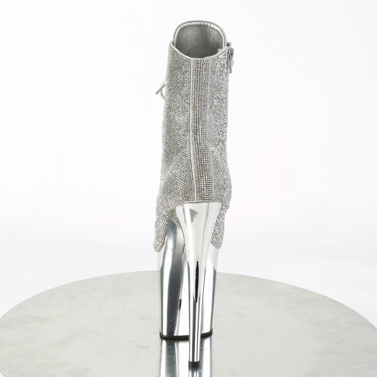 8 Inch Heel FLAMINGO-1020CHRS Silver Rhinestone