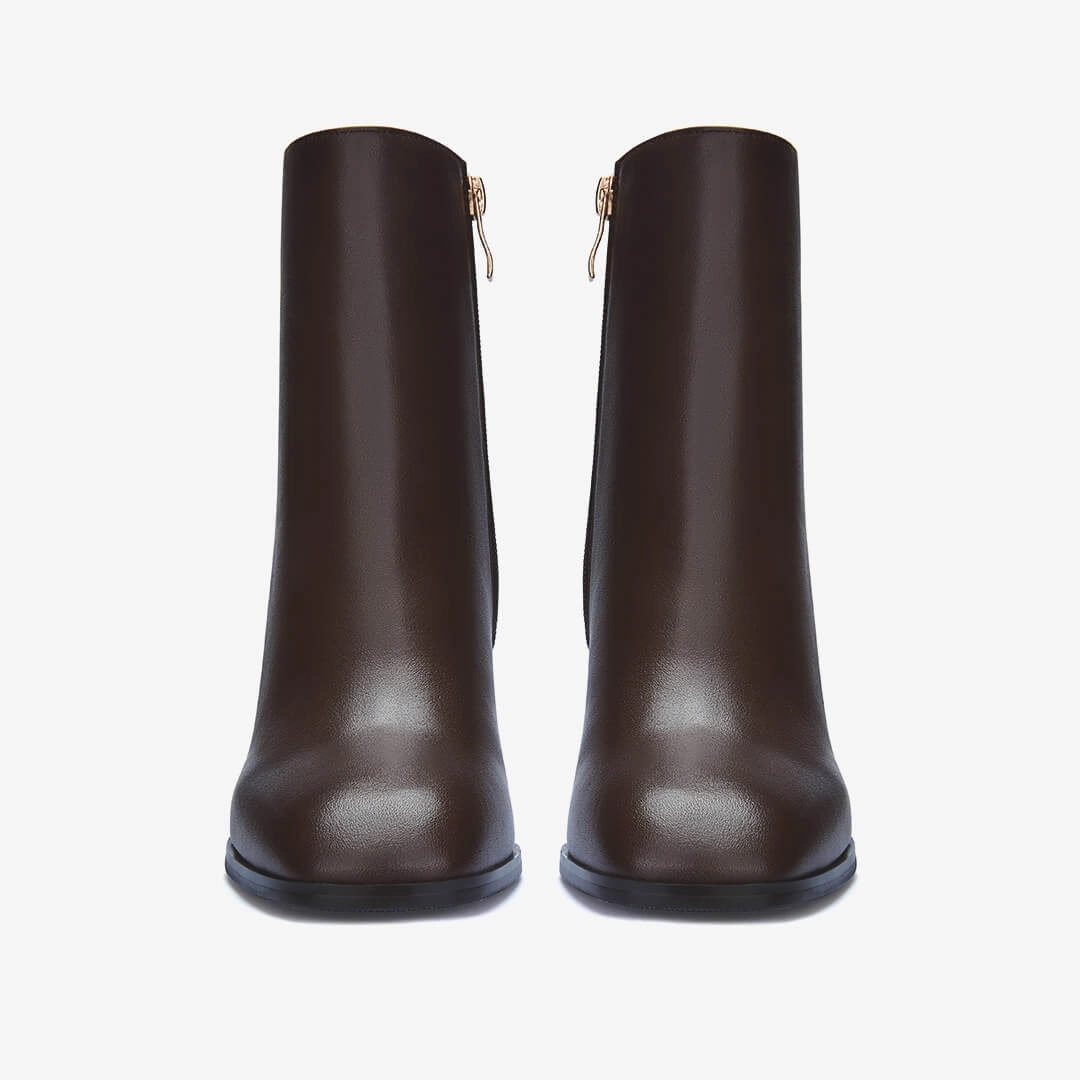 *BELGO - brown chunky heel ankle boot