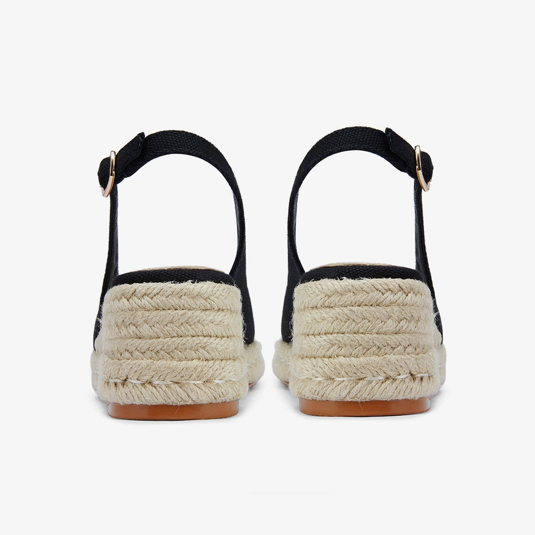 *Giulia - Black Slingback espadrilles