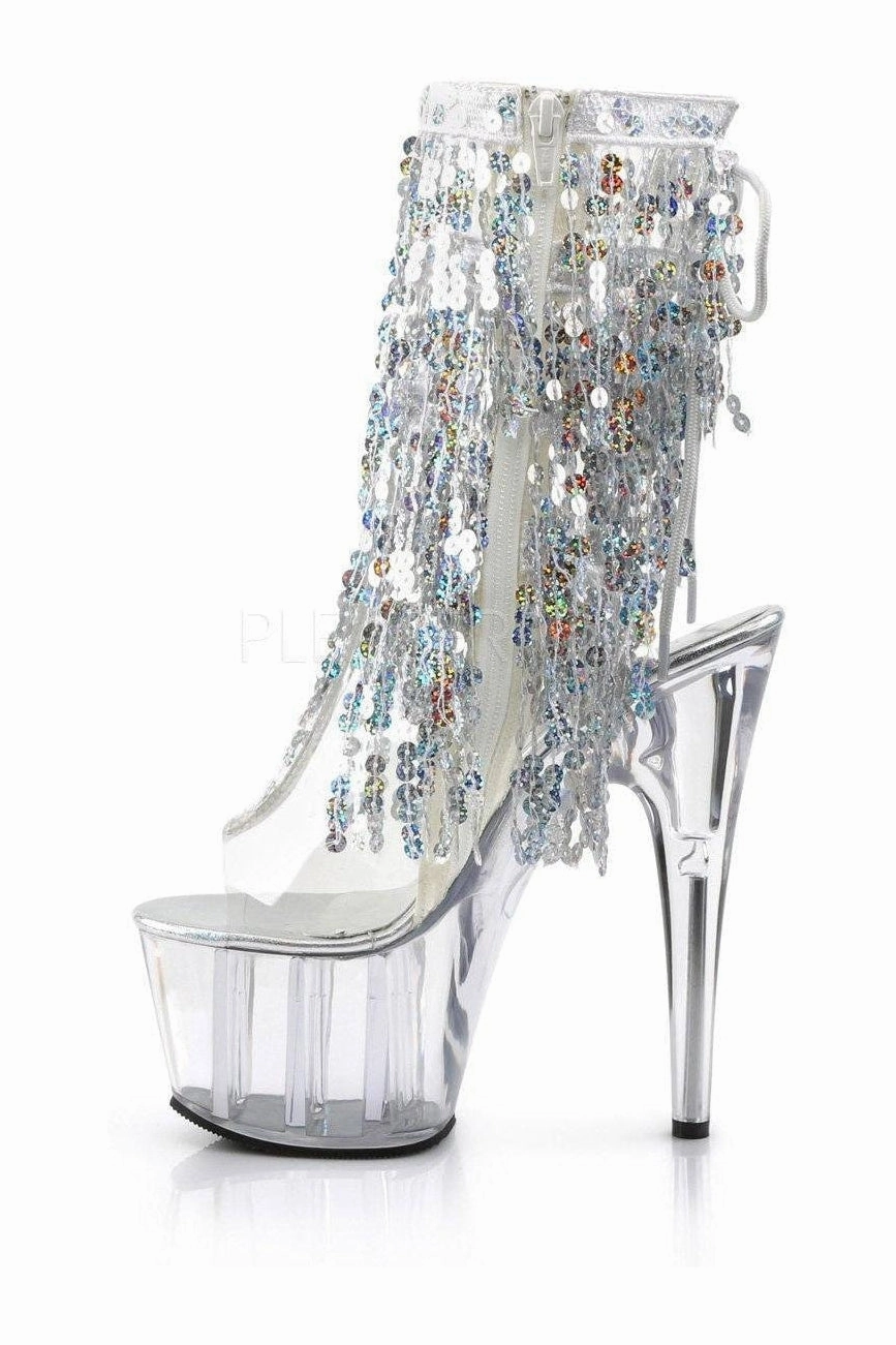ADORE-1017SQF Platform Boot  | Clear Vinyl