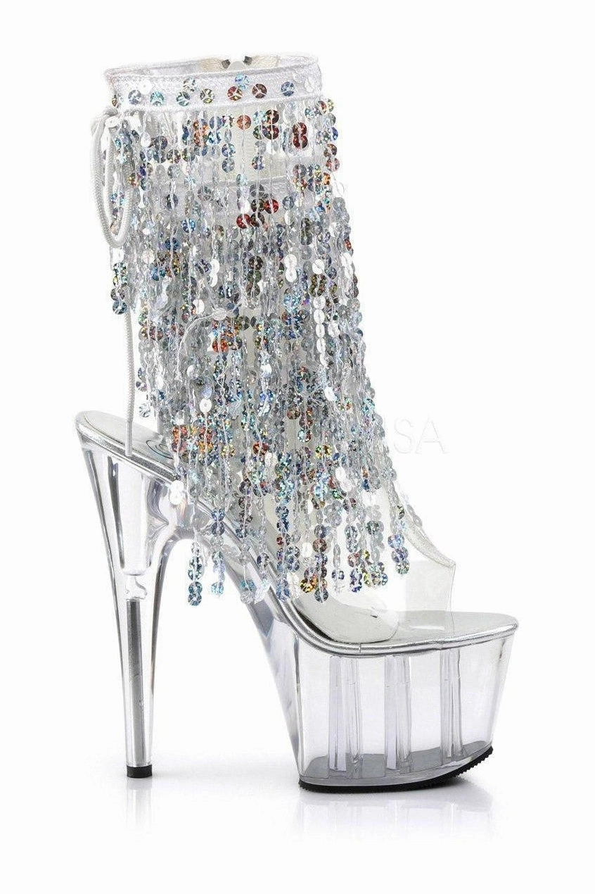 ADORE-1017SQF Platform Boot  | Clear Vinyl