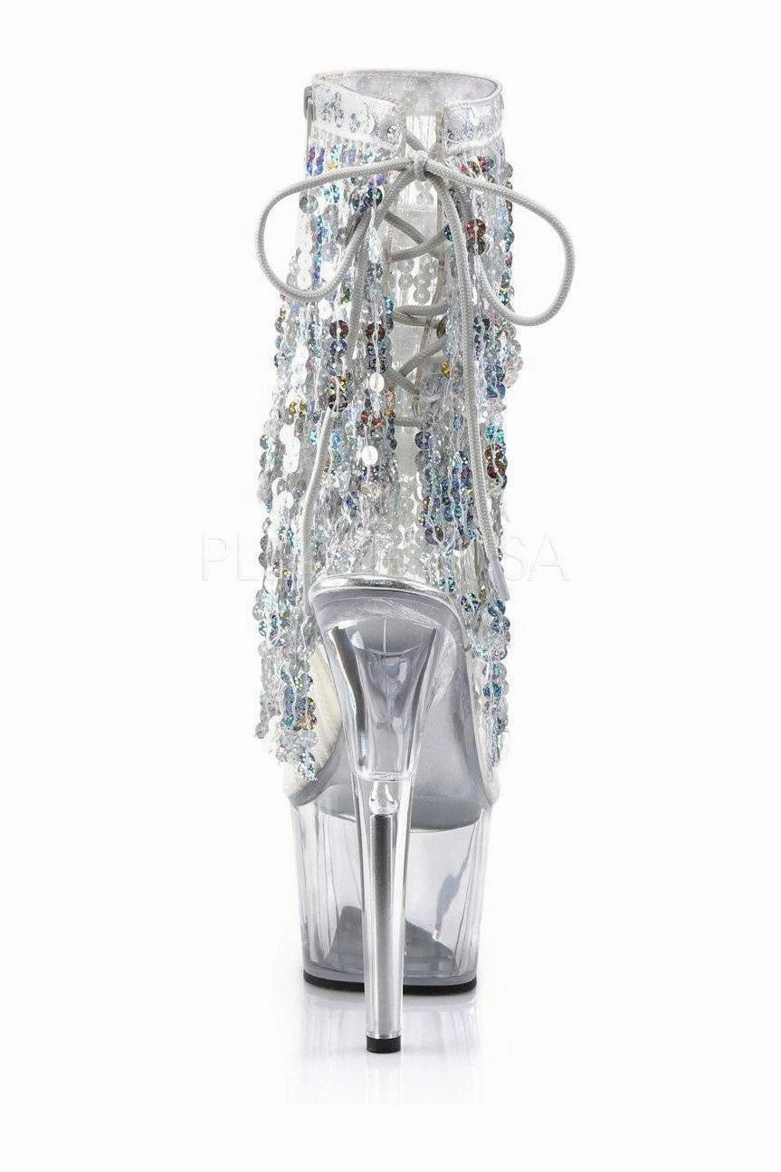 ADORE-1017SQF Platform Boot  | Clear Vinyl