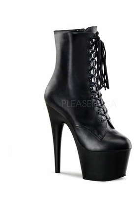 ADORE-1020 Platform Boot  | Black Genuine Leather