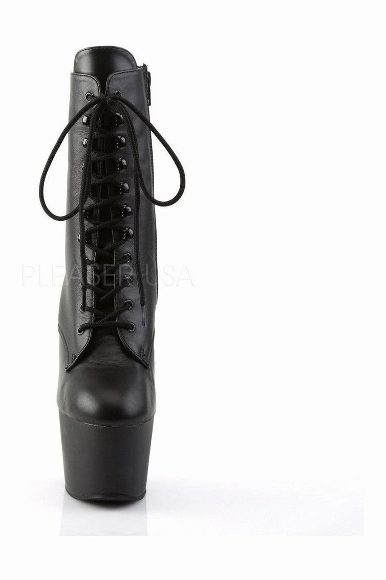 ADORE-1020 Platform Boot  | Black Genuine Leather
