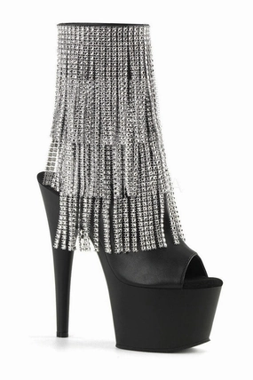 ADORE-1024RSF Platform Boot  | Black Faux Leather