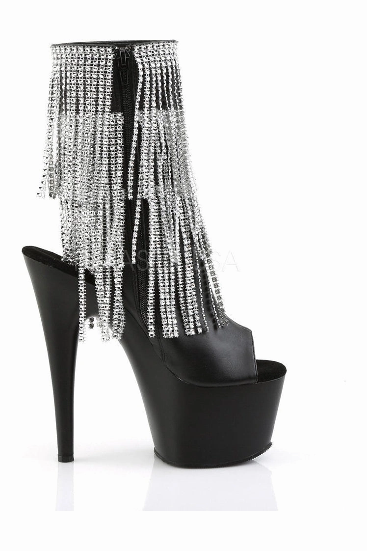 ADORE-1024RSF Platform Boot  | Black Faux Leather