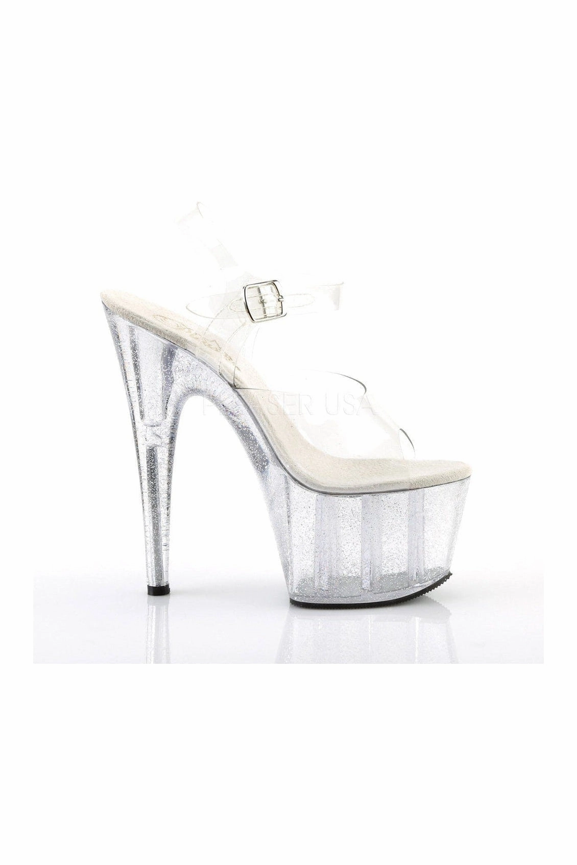 ADORE-708MG Platform Sandal  | Clear Vinyl