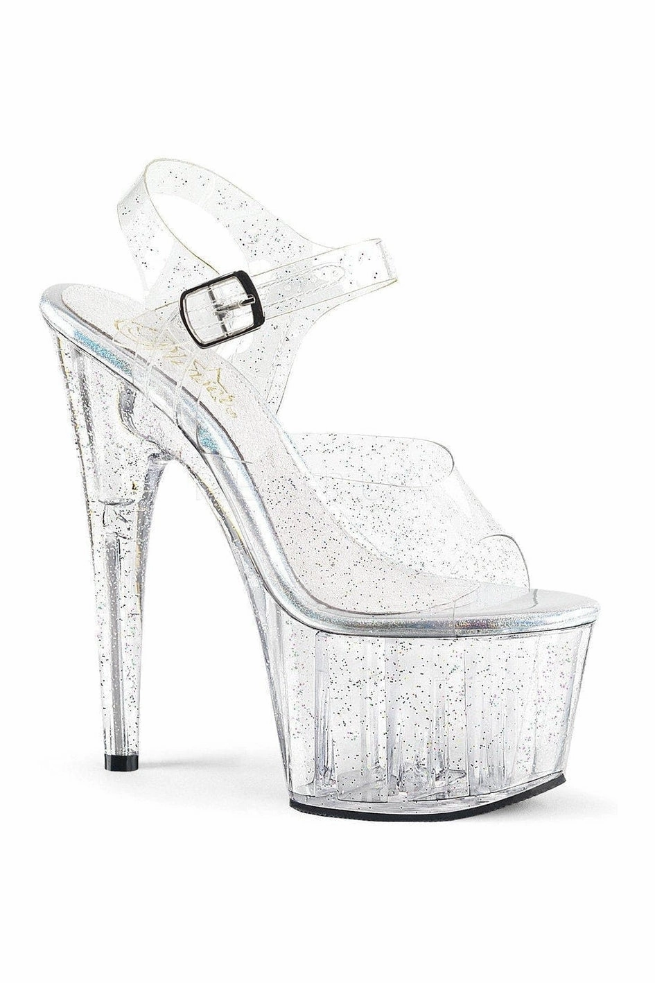 ADORE-708MMG Platform Sandal  | Clear Vinyl