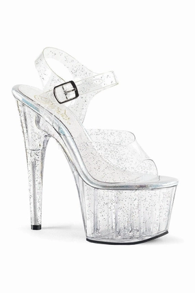 ADORE-708MMG Platform Sandal  | Clear Vinyl
