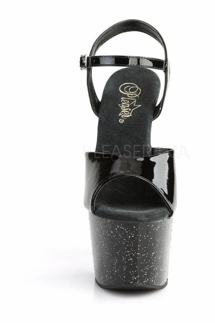 ADORE-709MG Platform Sandal  | Black Patent