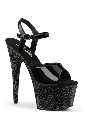ADORE-709MG Platform Sandal  | Black Patent