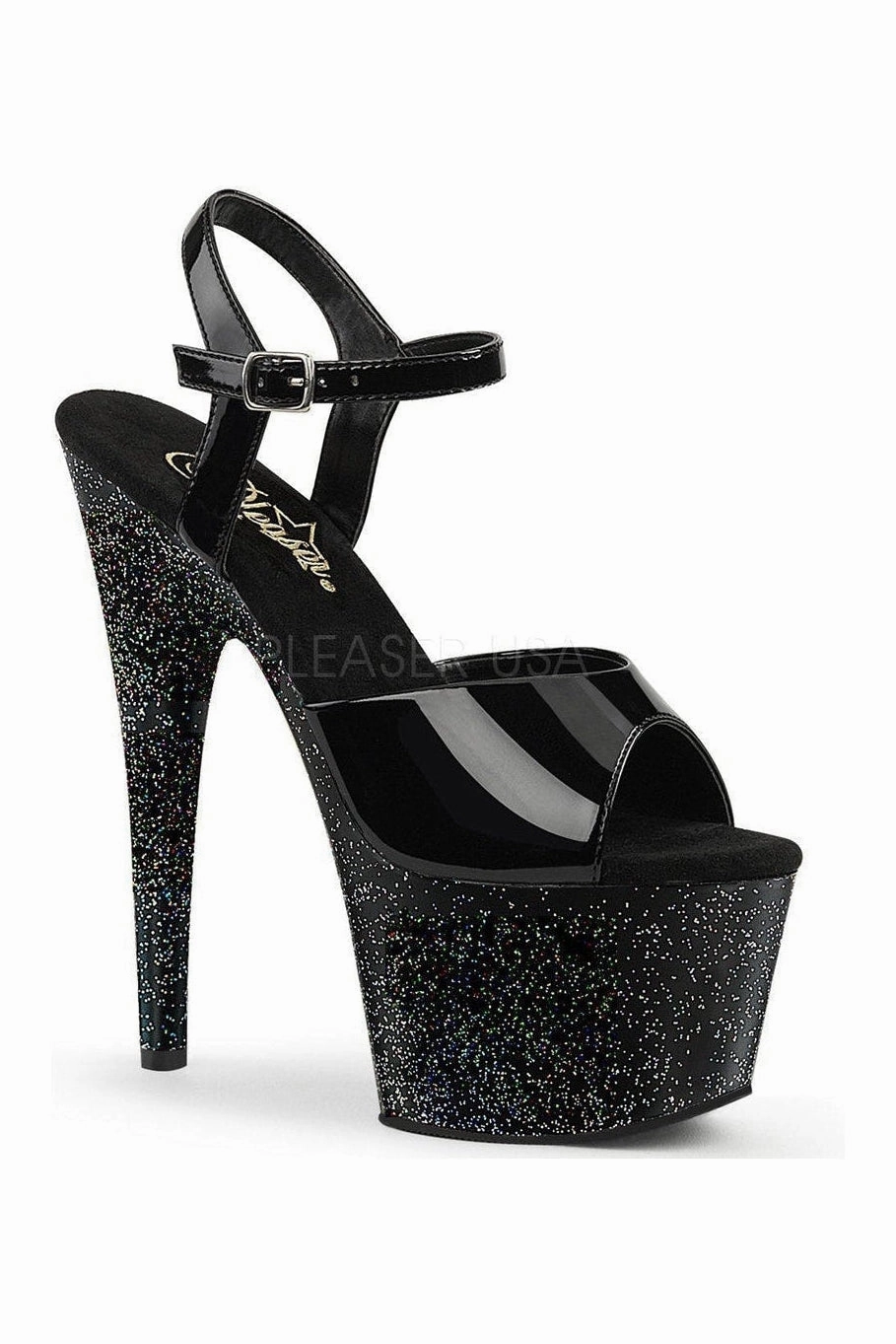 ADORE-709MG Platform Sandal  | Black Patent