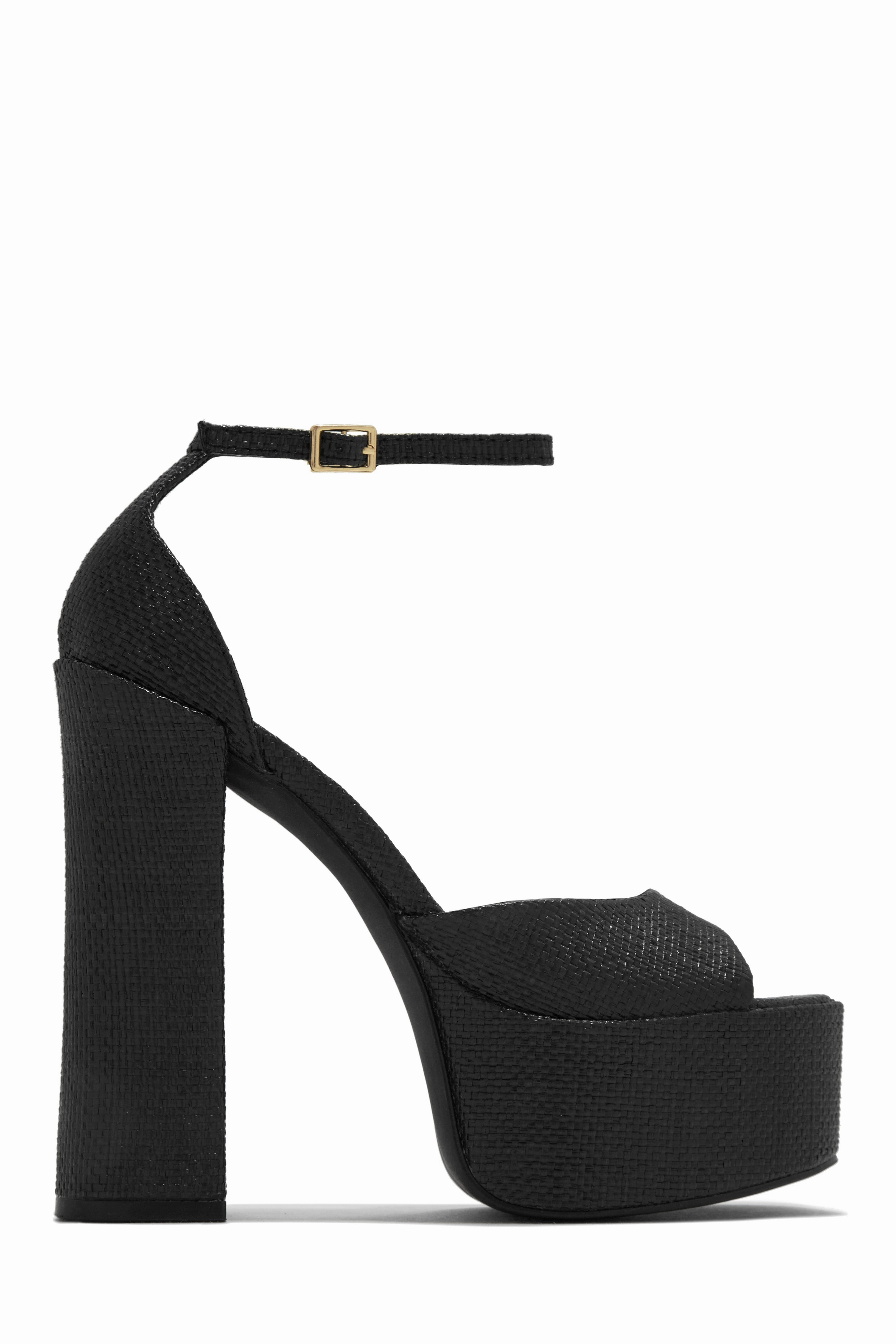 Baecation Platform Block High Heels - Clear