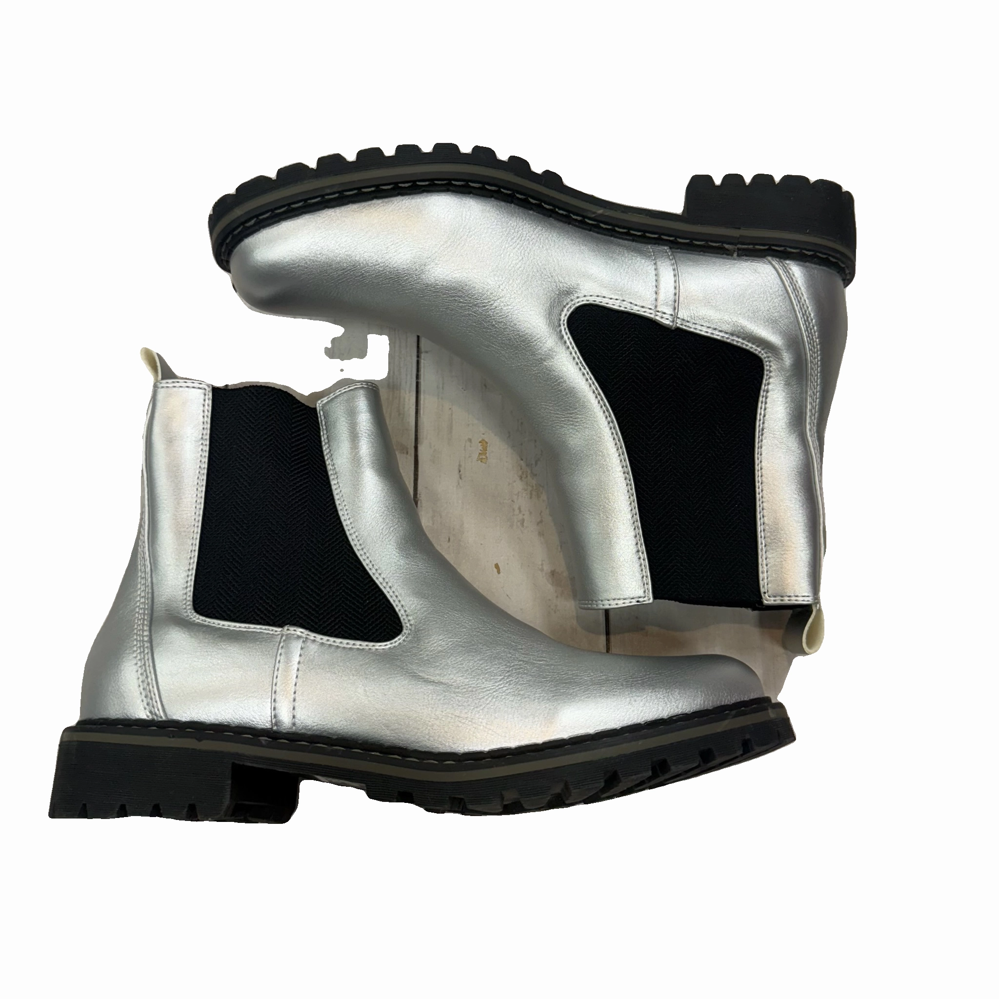 Boots Ankle Flats By Corkys In Silver, Size: 11