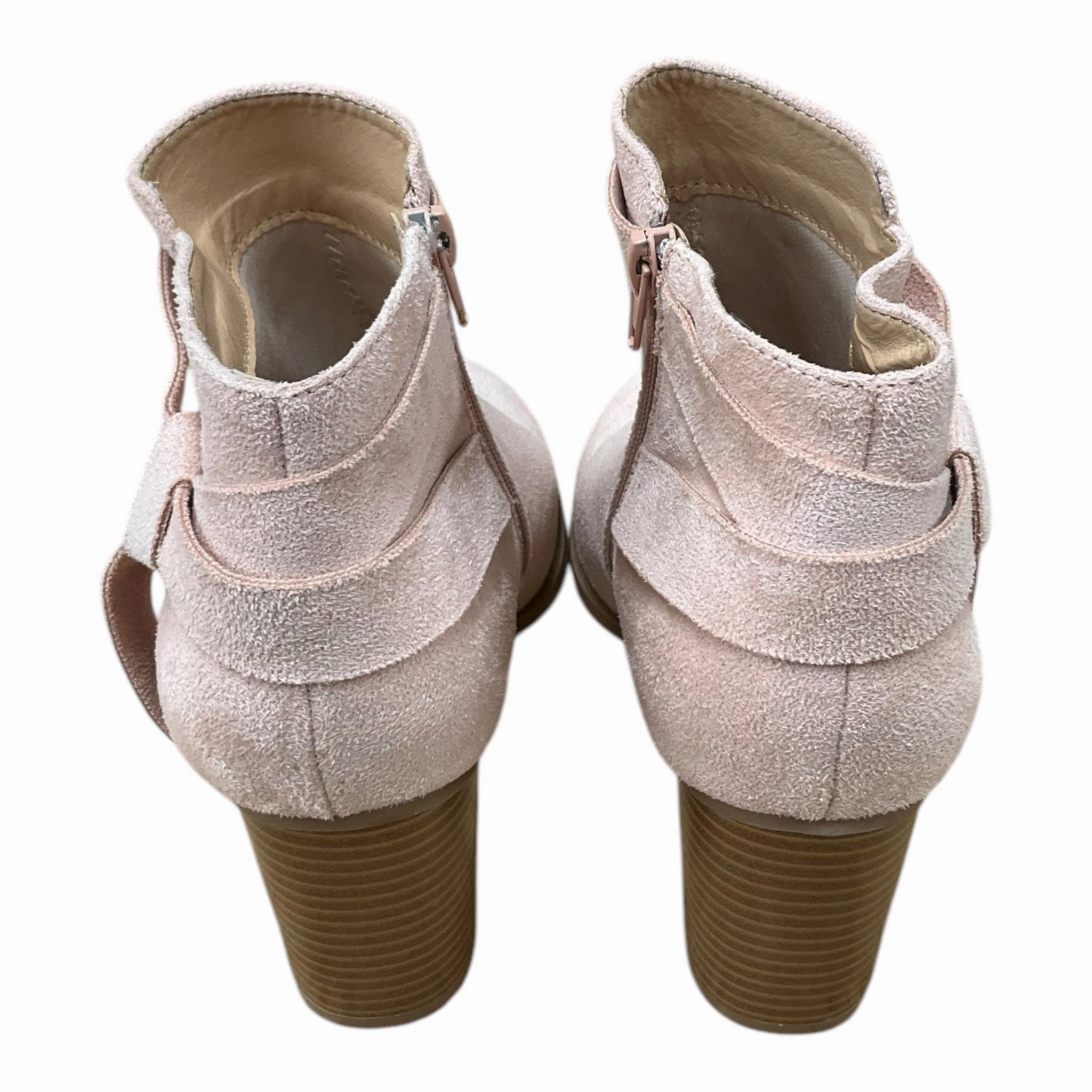 Boots Ankle Heels By Clothes Mentor In Pink, Size: 8