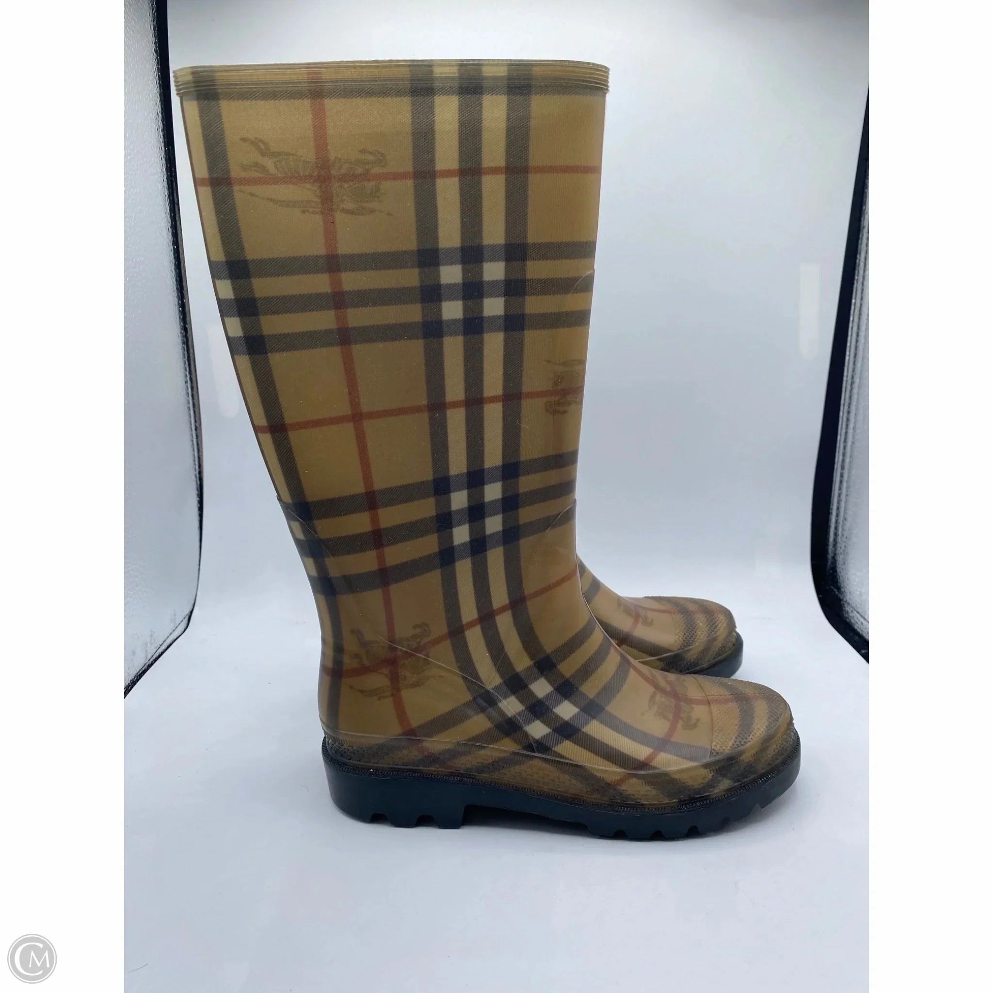 Boots Rain By Burberry In Burberry Plaid, Size: 7