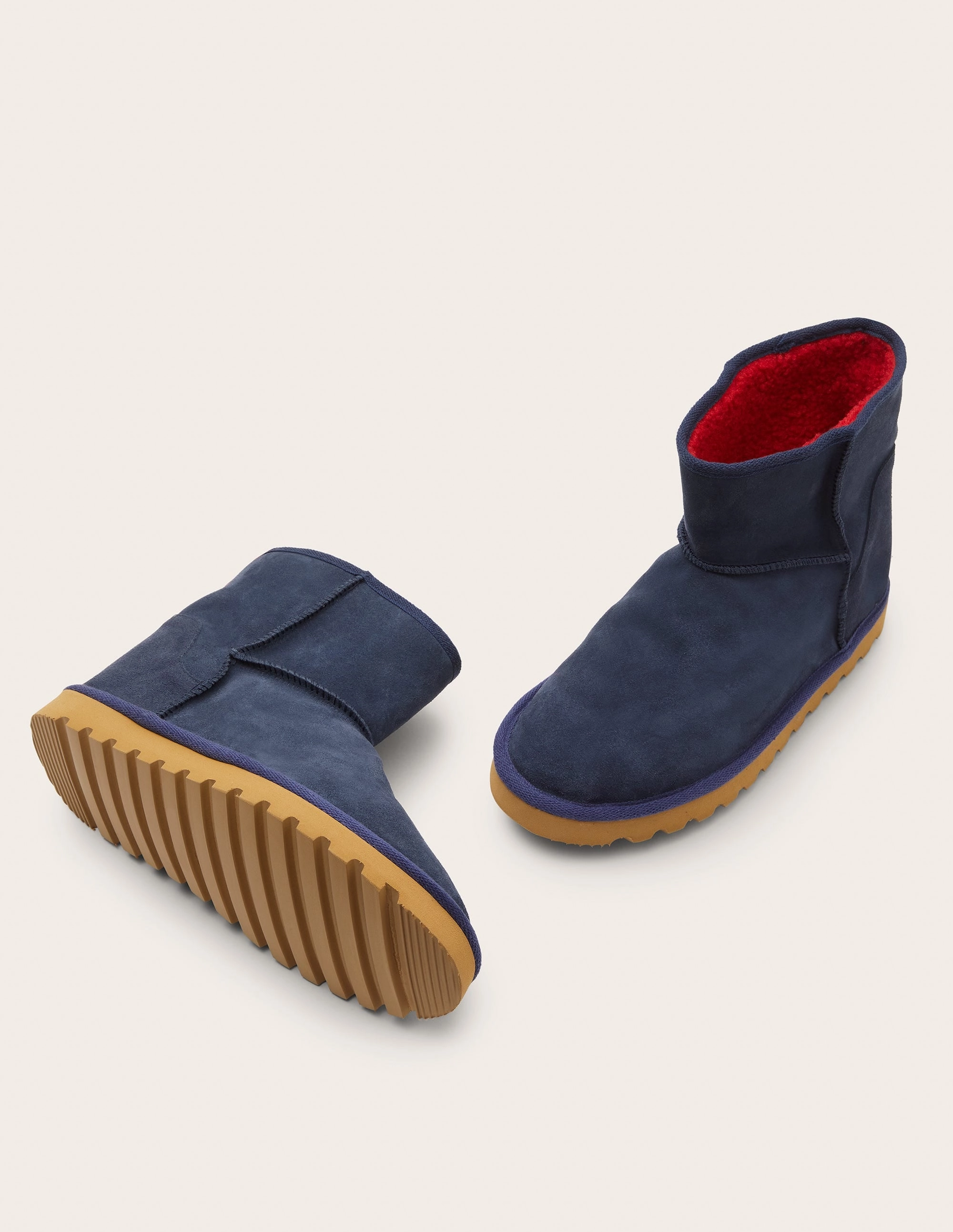 Borg Lined Boots-Navy