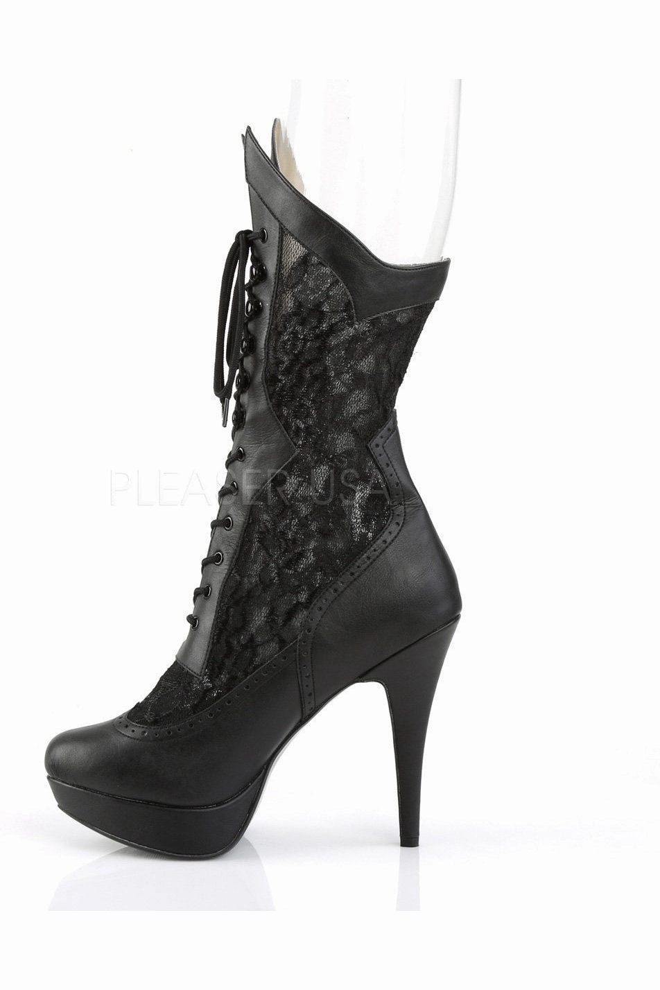 CHLOE-115 Knee Boot  | Black Faux Leather