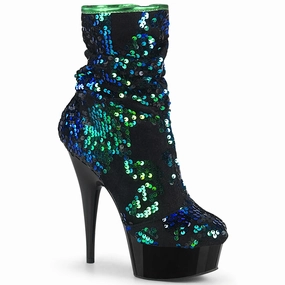 DELIGHT-1004  Green Iridescent Sequins/Black
