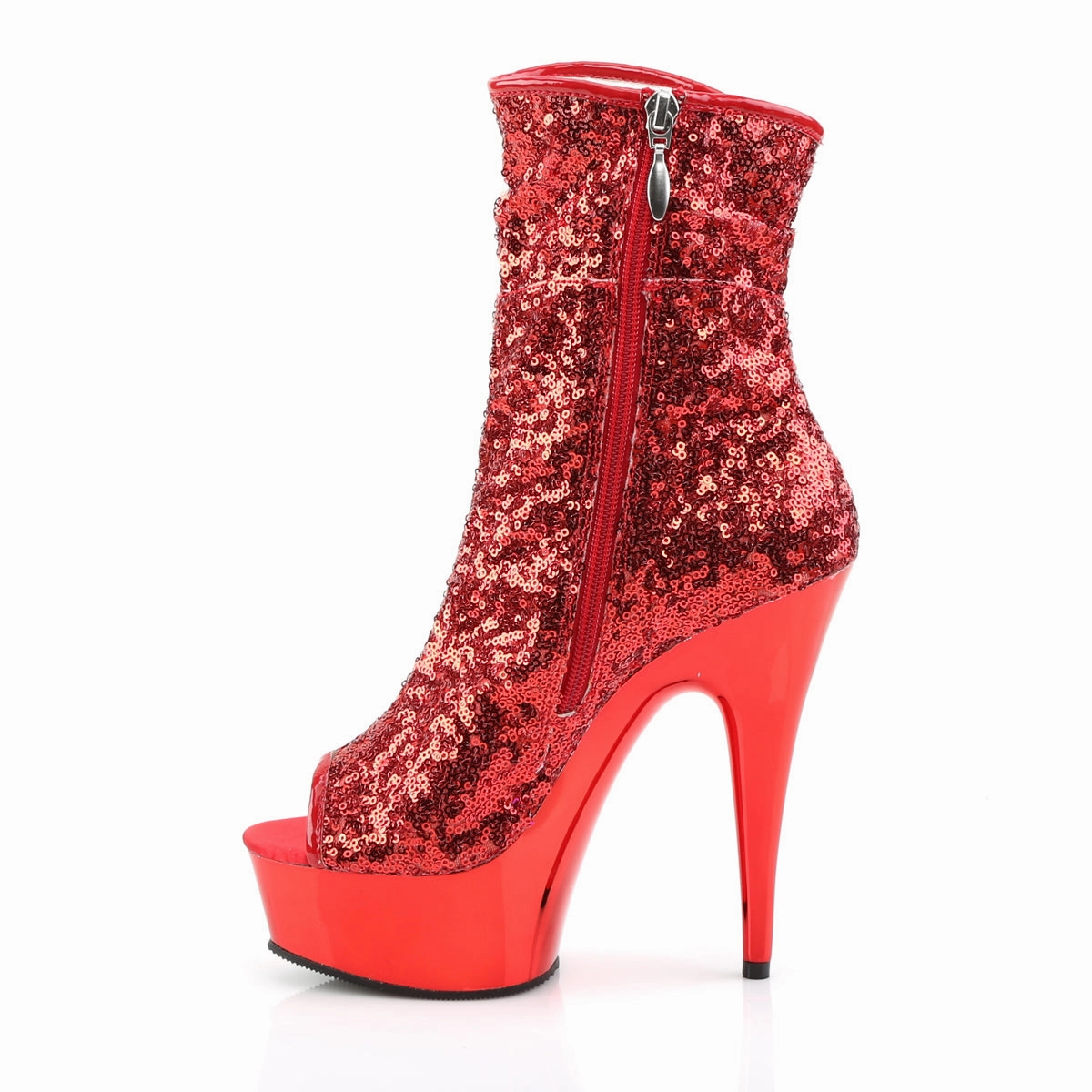 DELIGHT-1008SQ  Red Sequins/Red Chrome