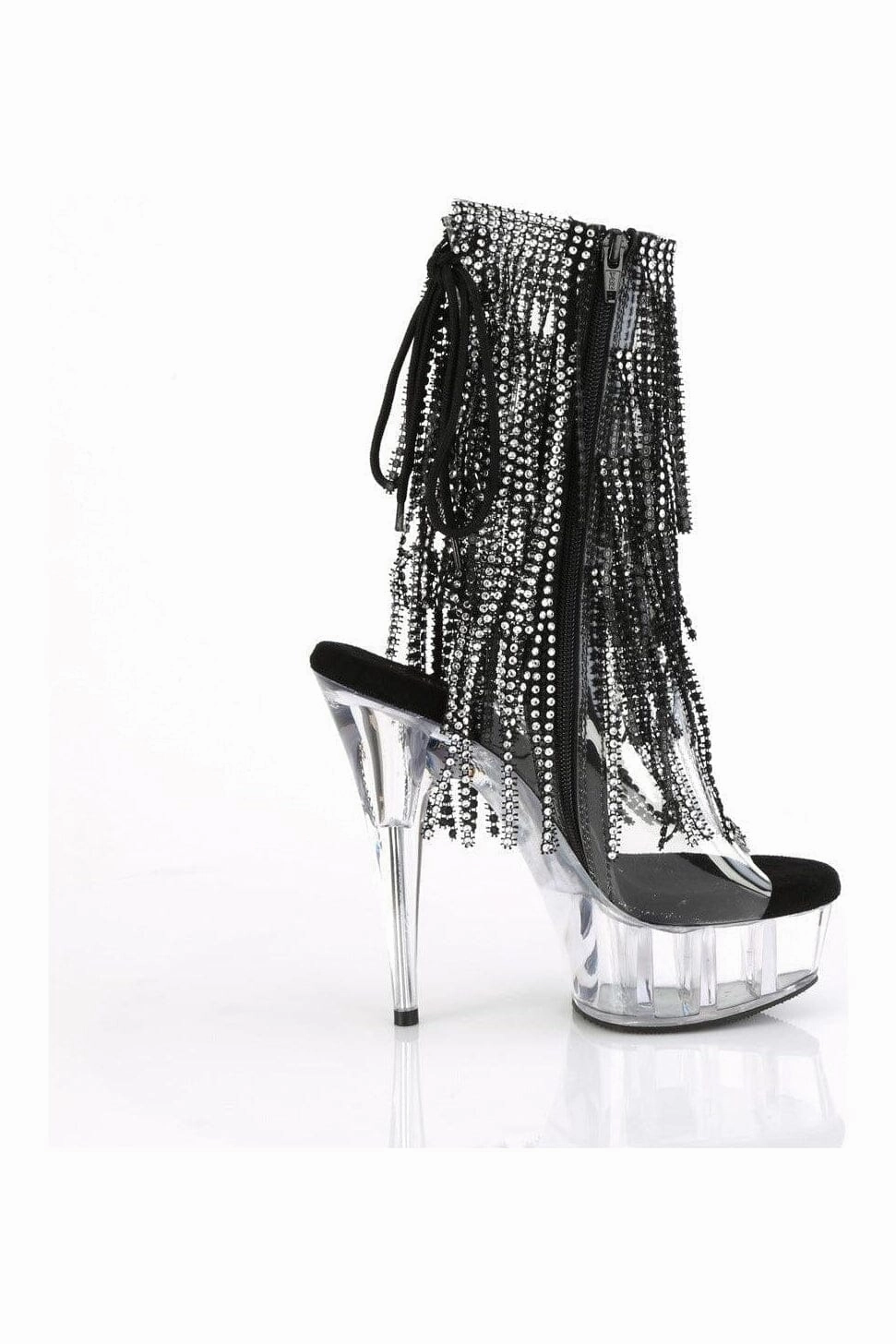 DELIGHT-1017RSF Clear Vinyl Ankle Boot