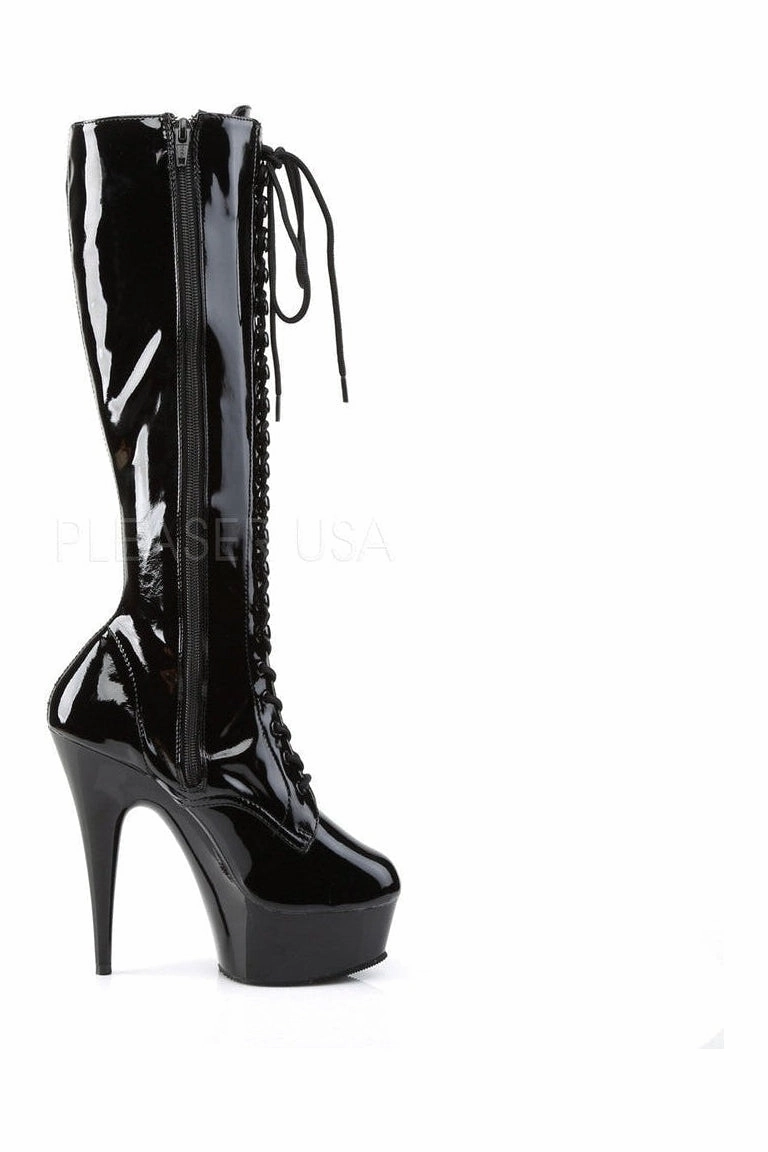 DELIGHT-2023 Platform Boot  | Black Patent