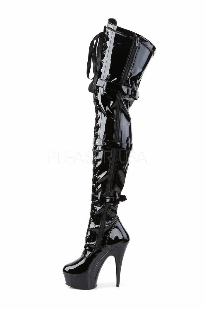 DELIGHT-3028 Platform Boot  | Black Patent