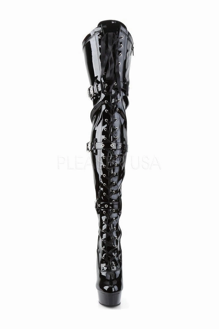 DELIGHT-3028 Platform Boot  | Black Patent