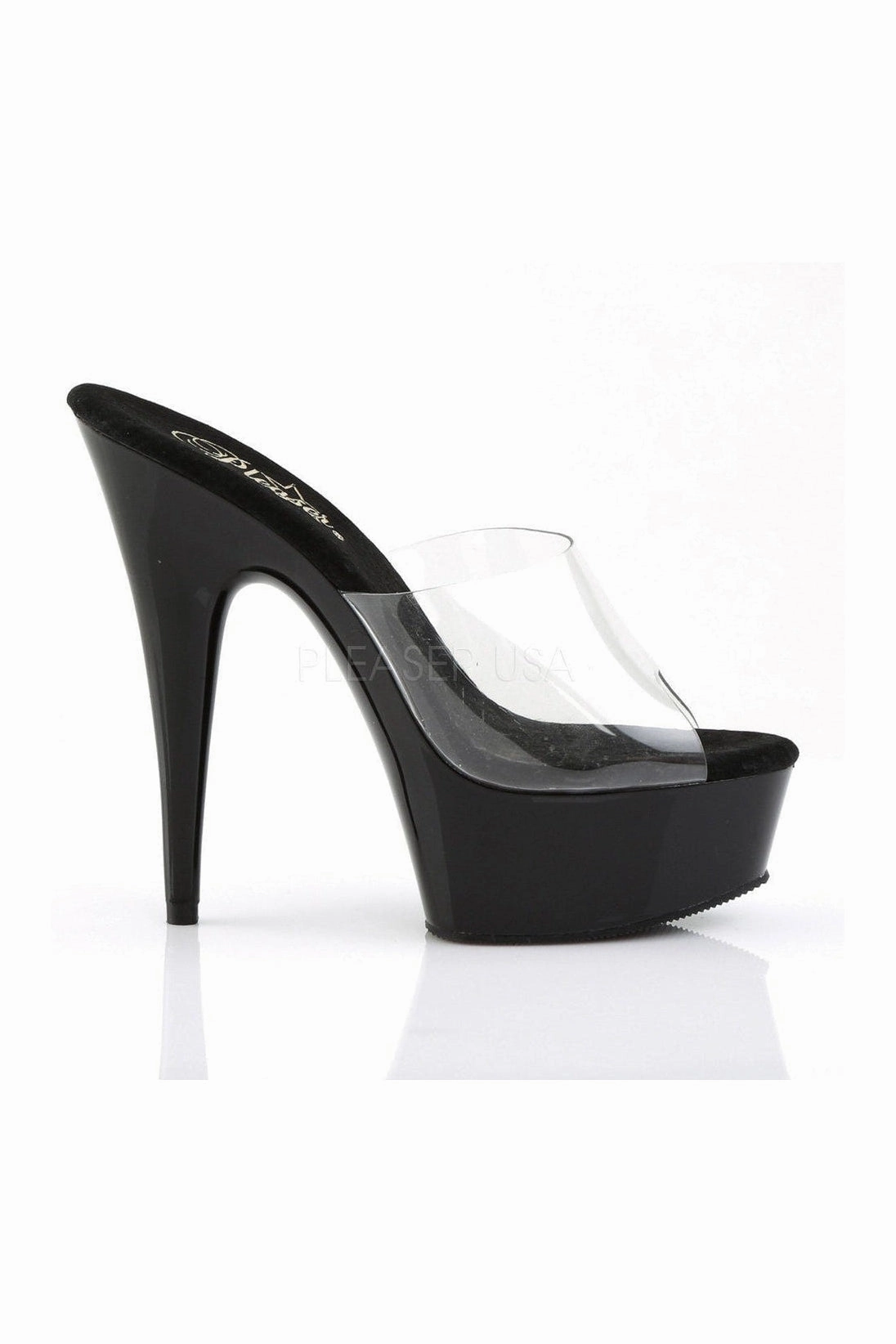 DELIGHT-601 Platform Slide  | Black Vinyl