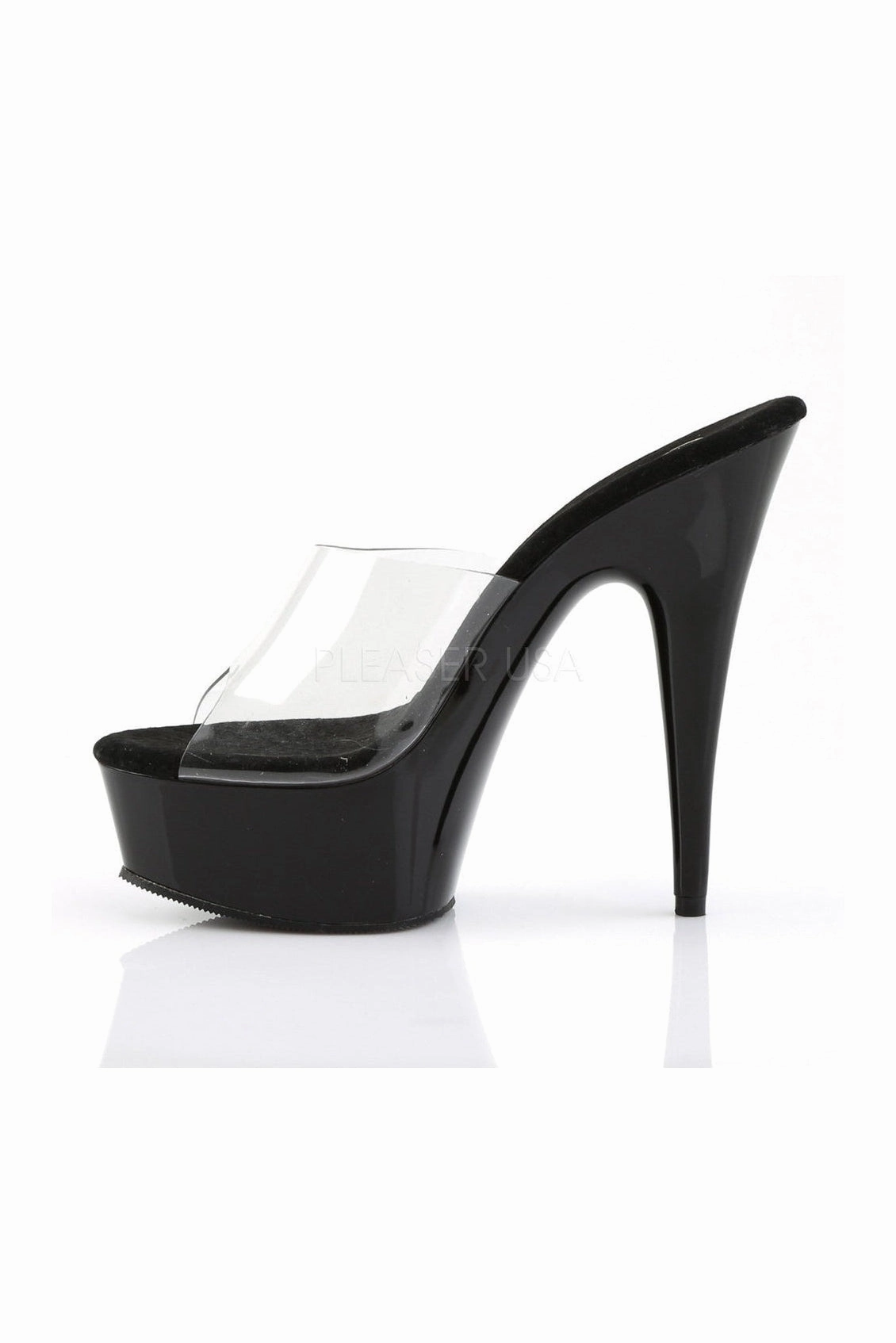 DELIGHT-601 Platform Slide  | Black Vinyl