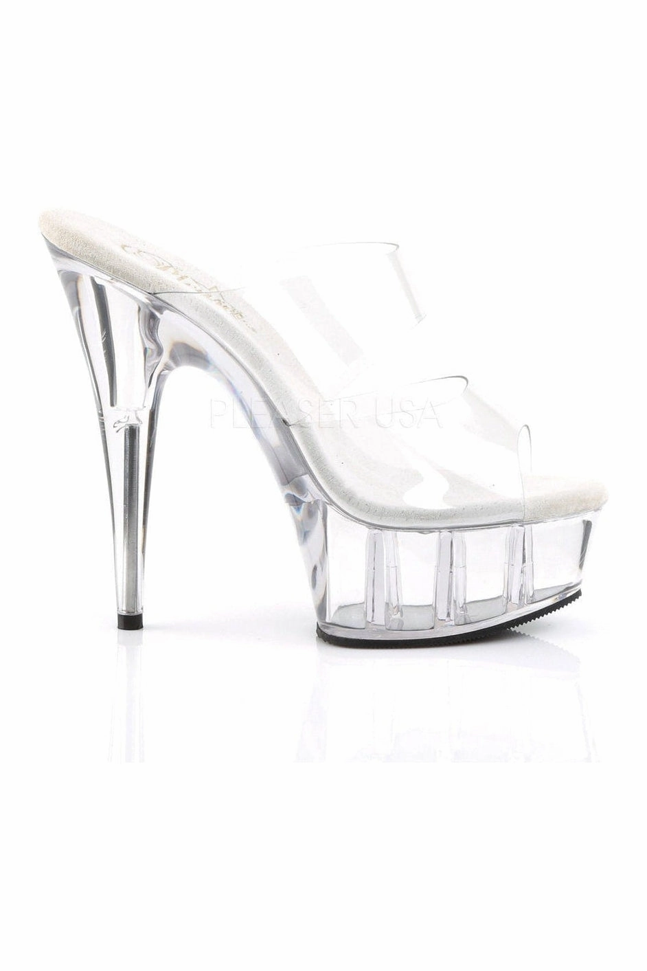 DELIGHT-602 Platform Slide  | Clear Vinyl