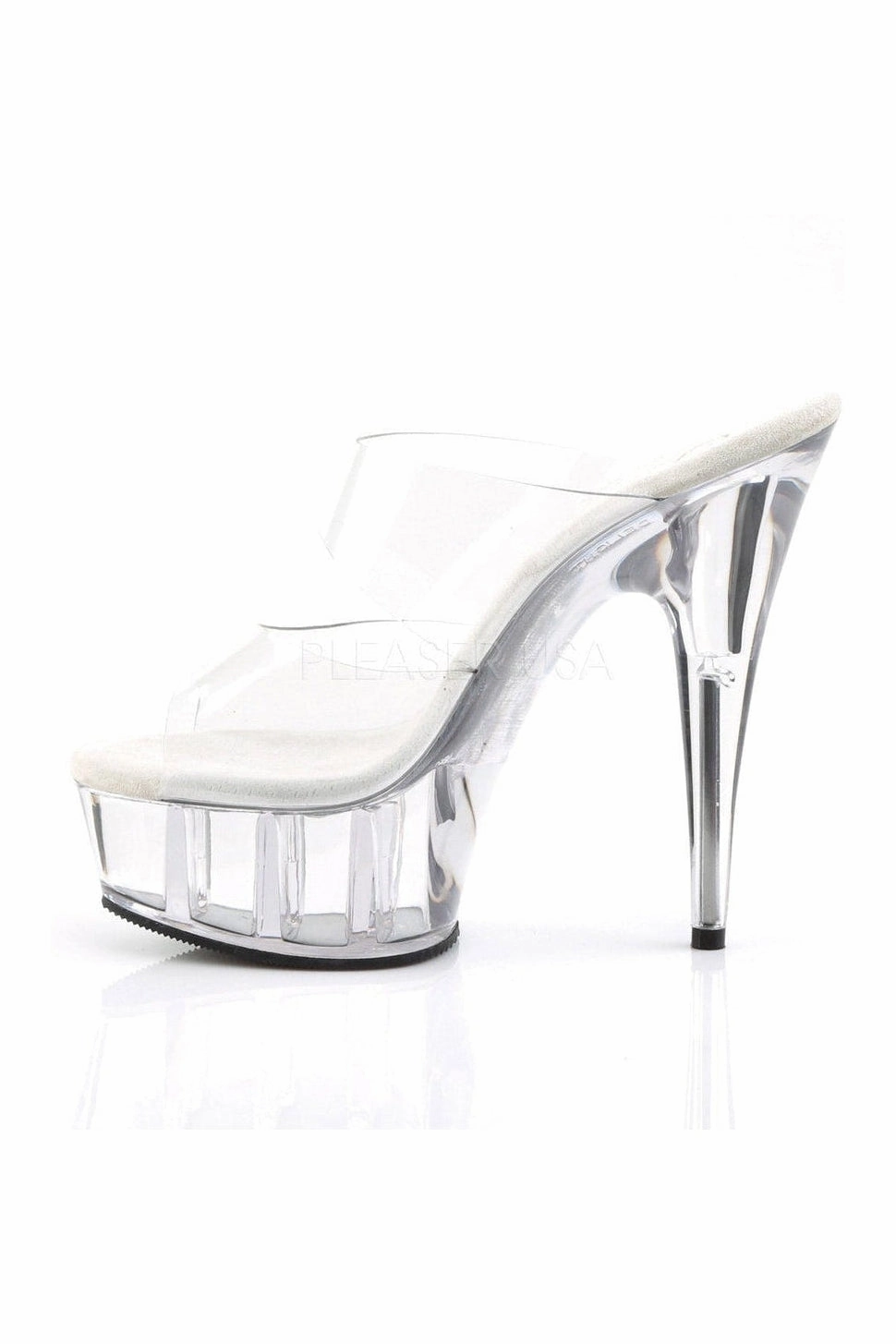 DELIGHT-602 Platform Slide  | Clear Vinyl