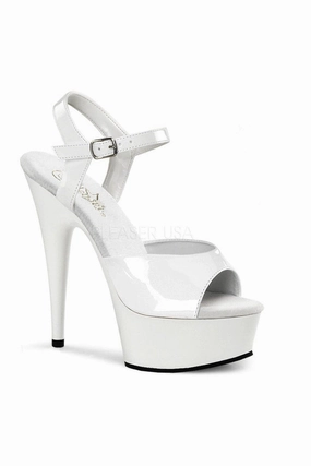 DELIGHT-609 Platform Sandal  | White Patent