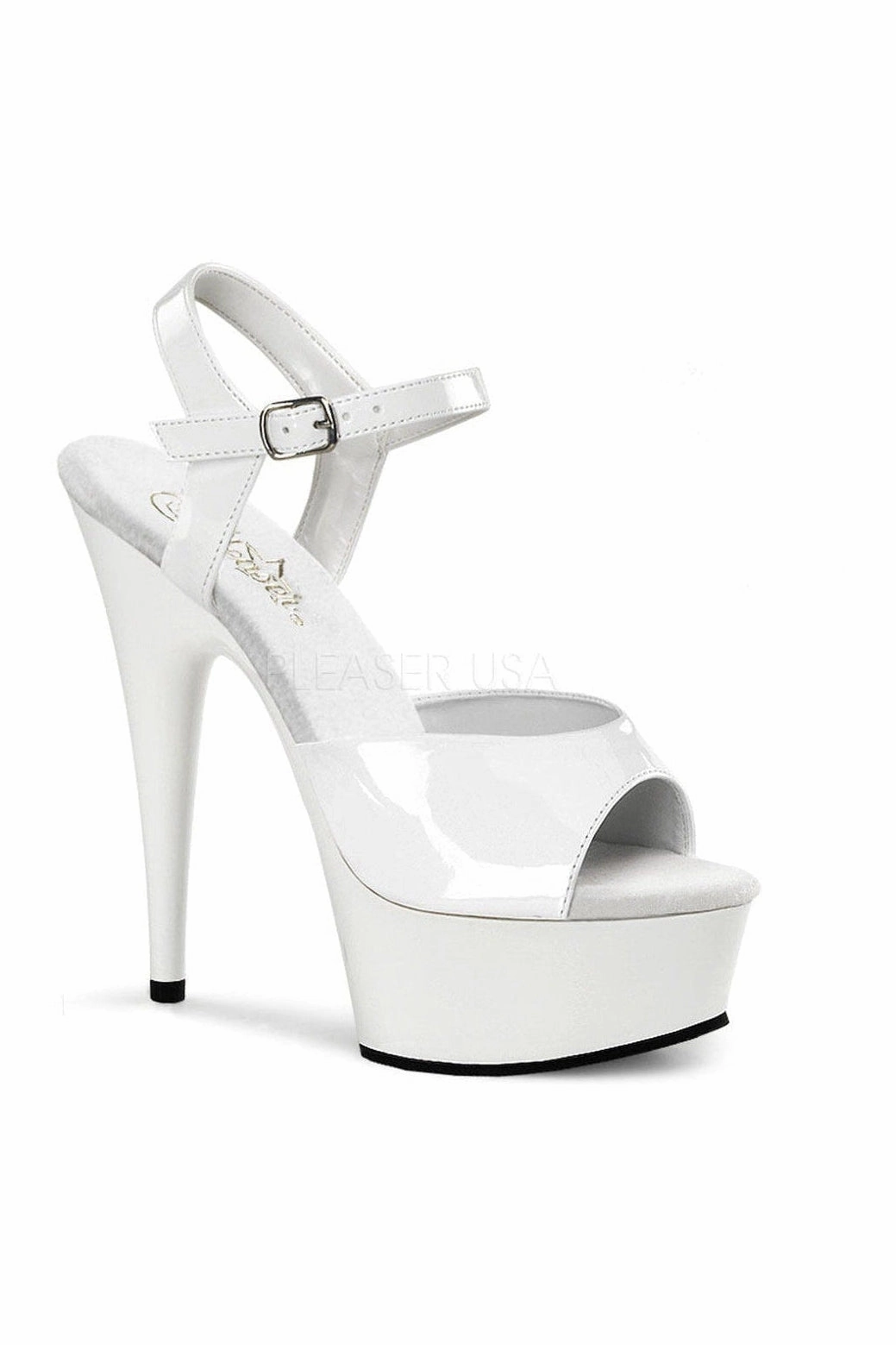 DELIGHT-609 Platform Sandal  | White Patent