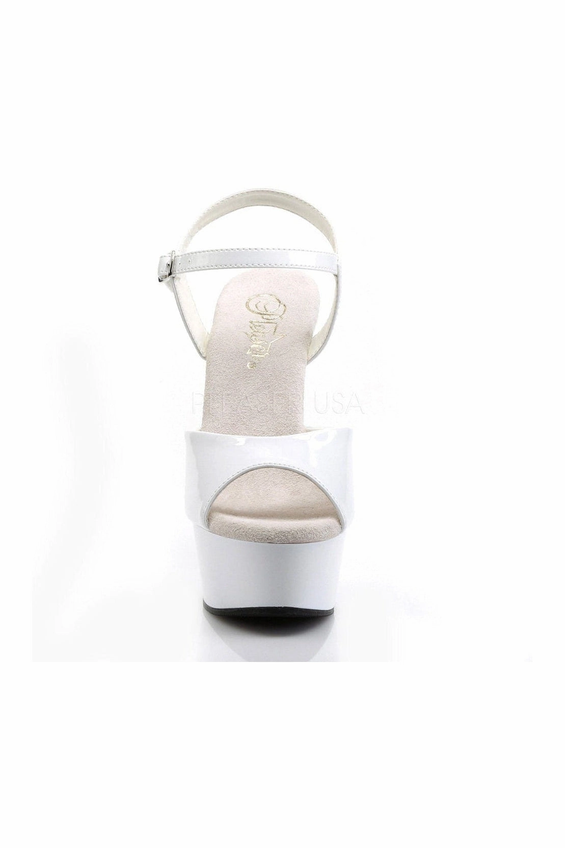 DELIGHT-609 Platform Sandal  | White Patent