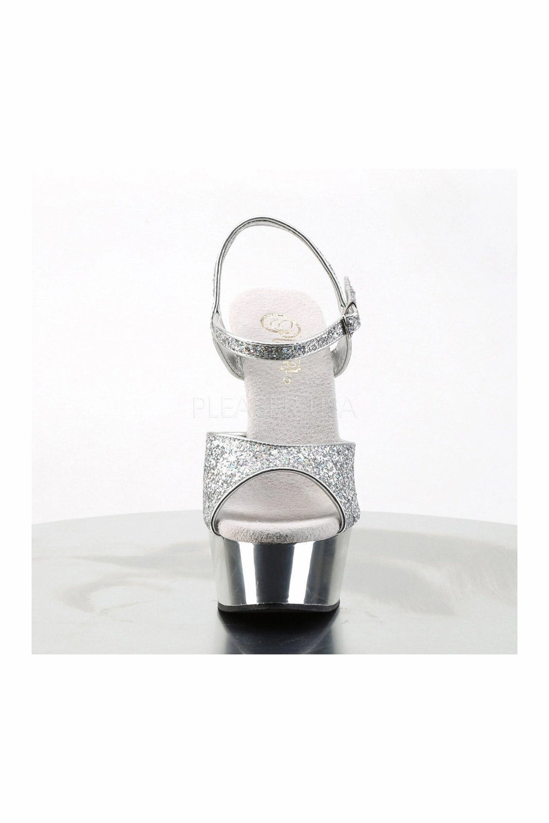 DELIGHT-609G Platform Sandal  | Silver Glitter