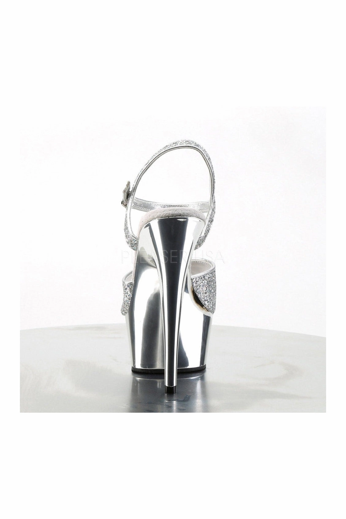 DELIGHT-609G Platform Sandal  | Silver Glitter