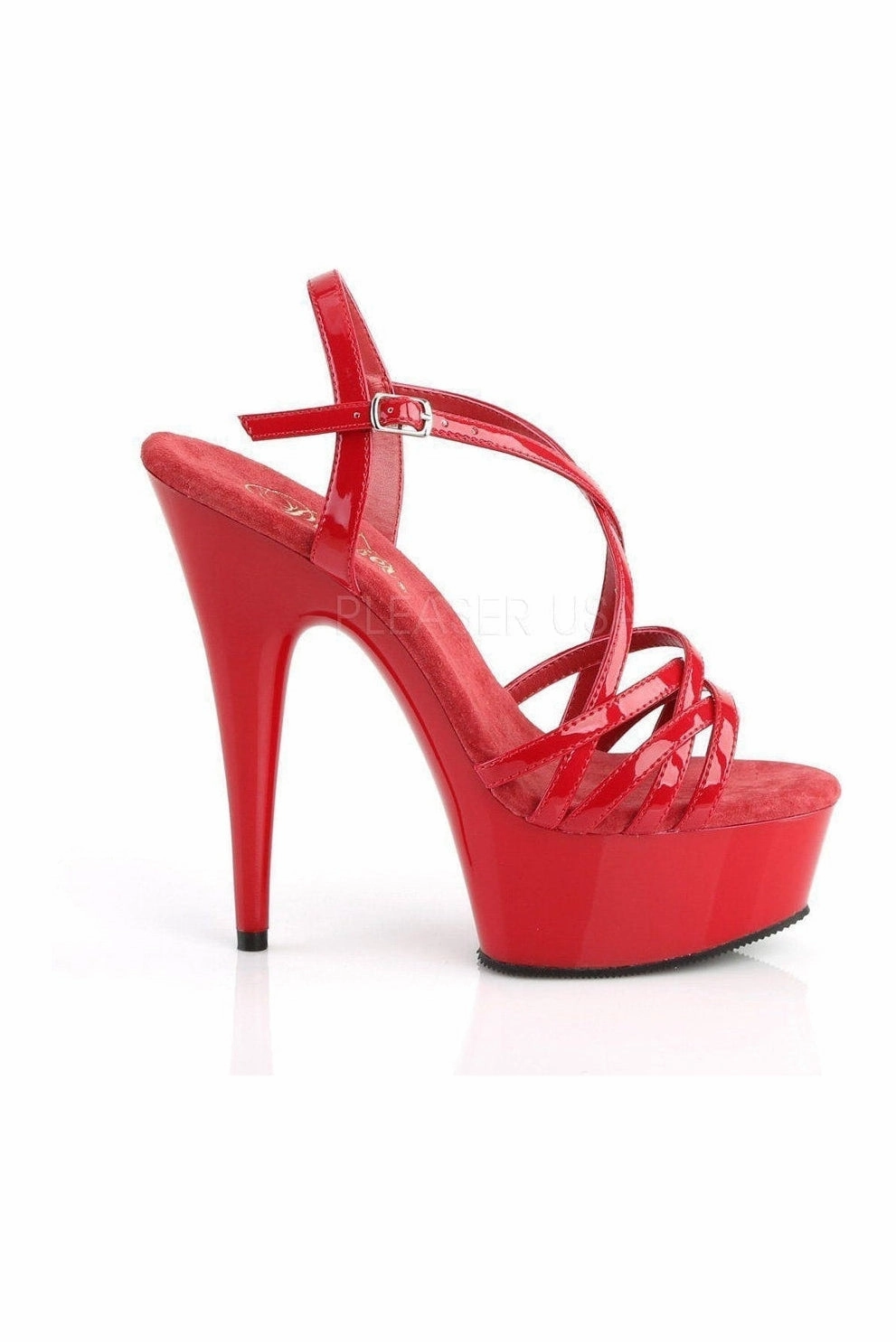DELIGHT-613 Platform Sandal  | Red Patent