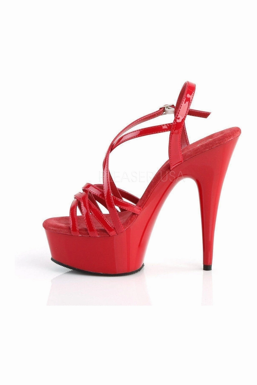 DELIGHT-613 Platform Sandal  | Red Patent