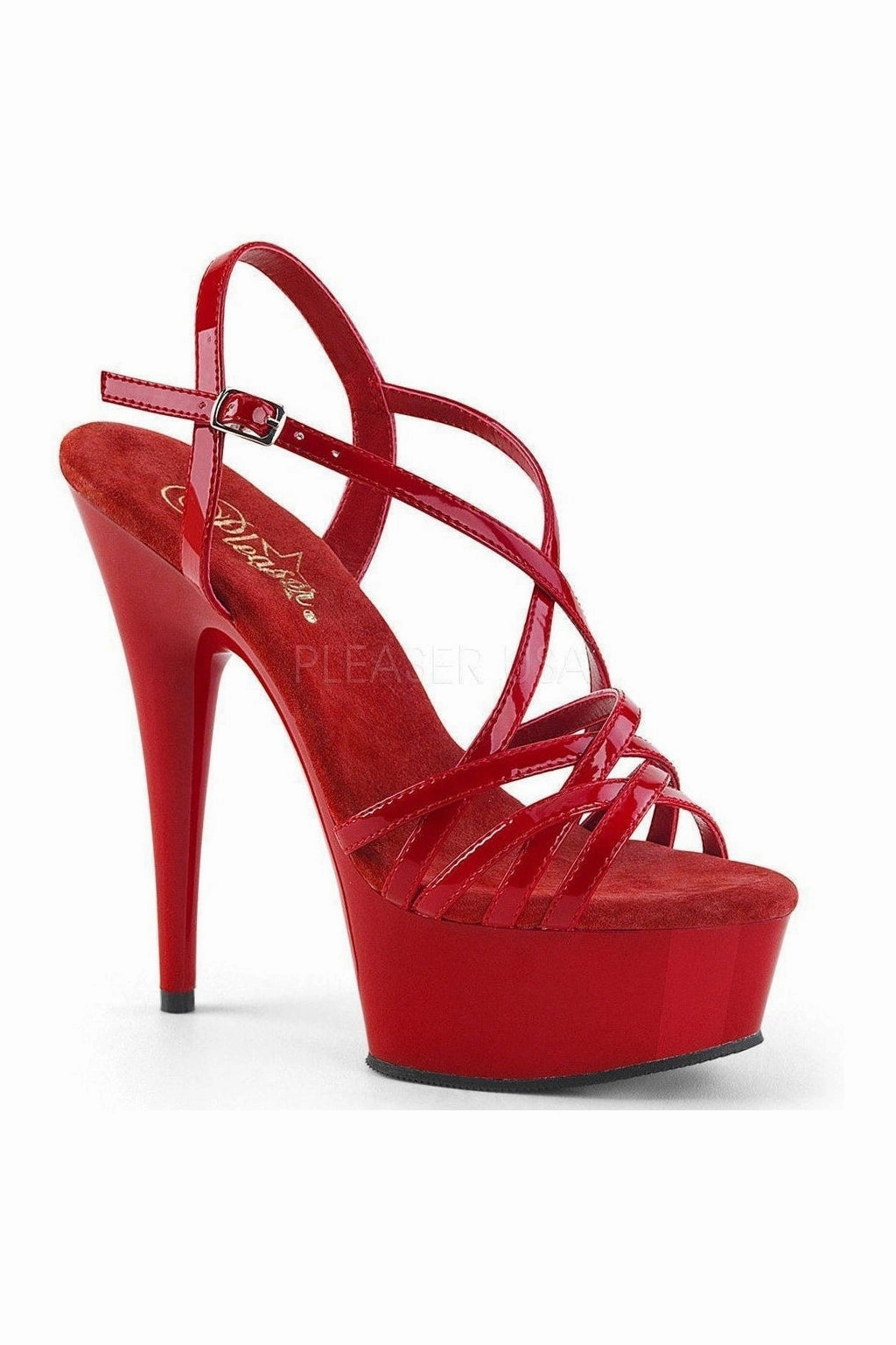 DELIGHT-613 Platform Sandal  | Red Patent
