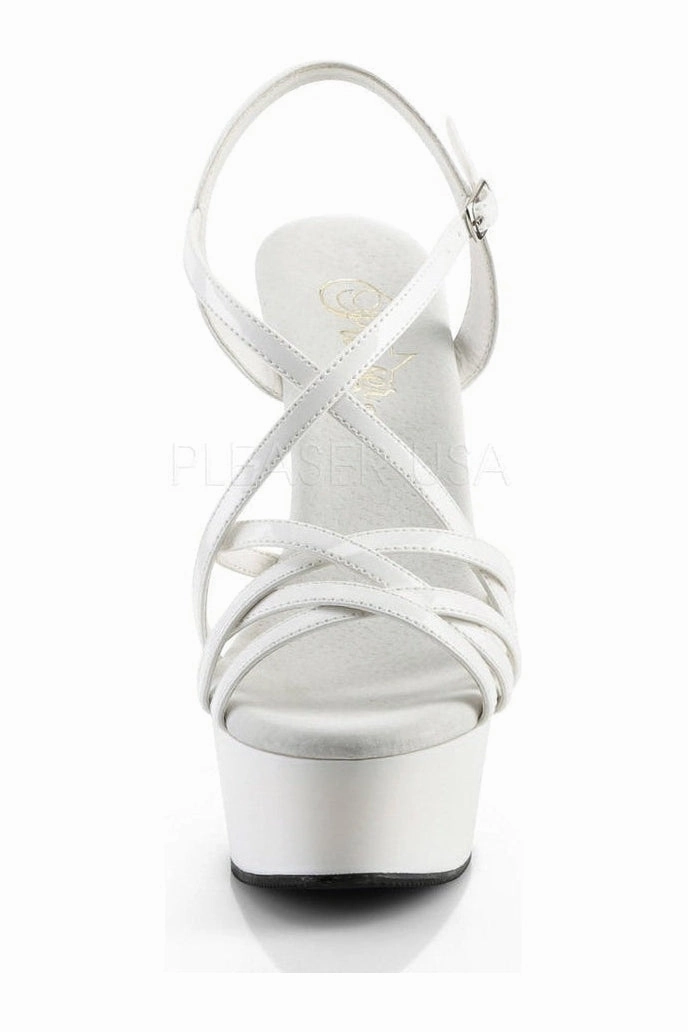 DELIGHT-613 Platform Sandal  | White Patent