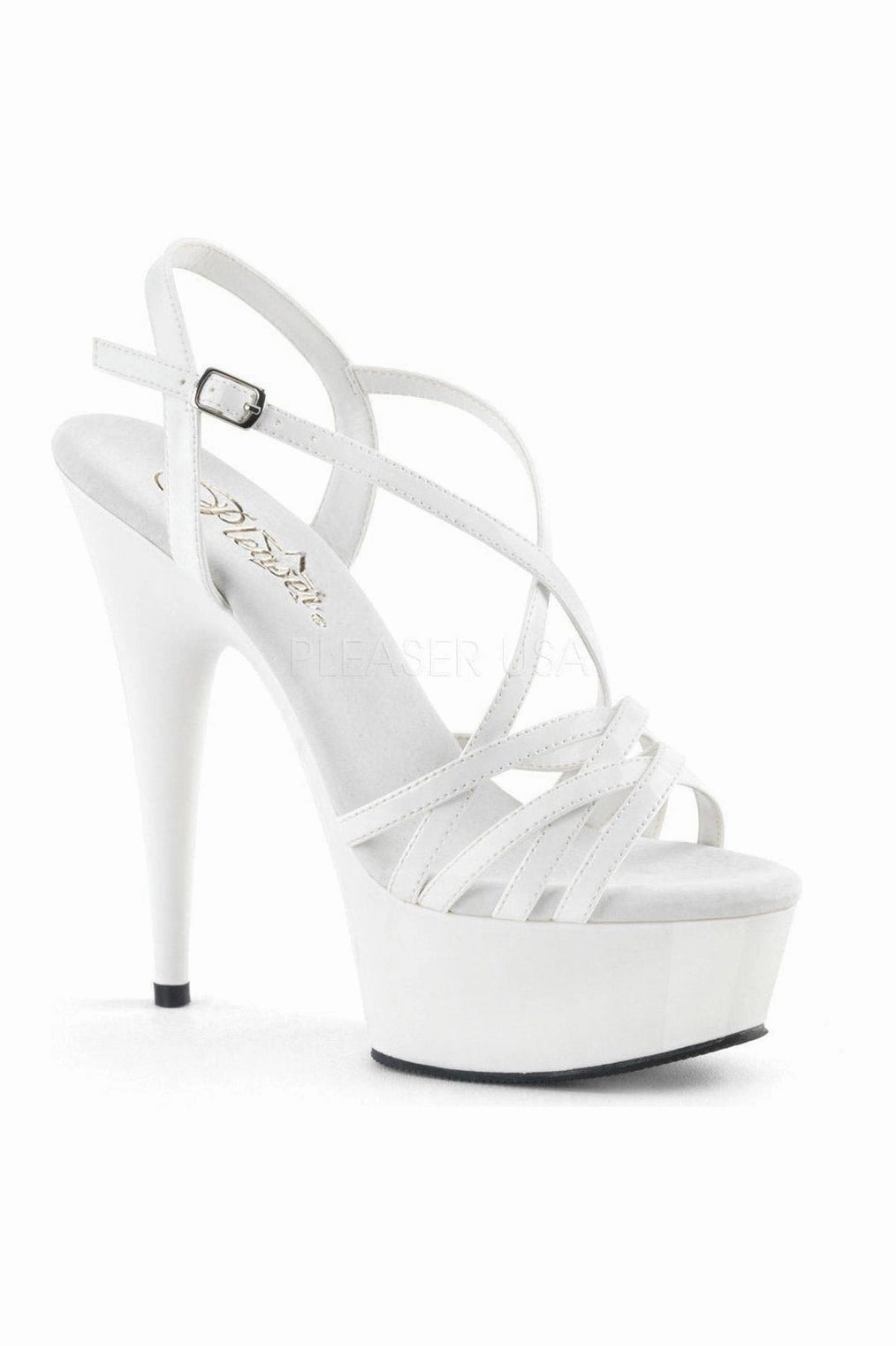 DELIGHT-613 Platform Sandal  | White Patent