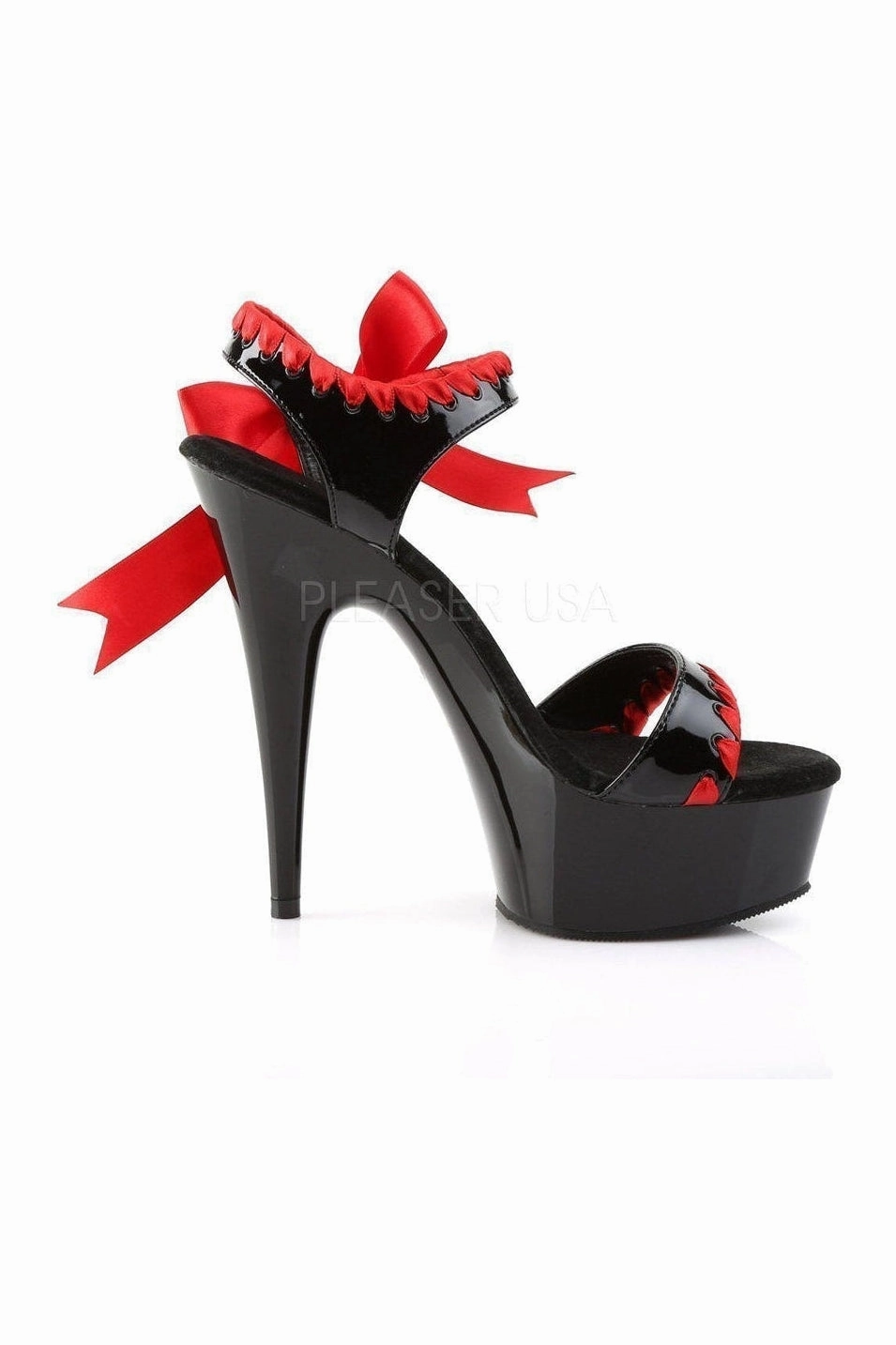 DELIGHT-615 Platform Sandal  | Black Patent
