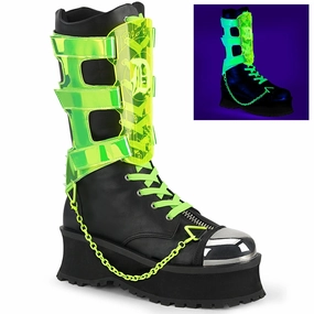 Demonia Gravedigger-255-Black/Green-Size 4-Clearance