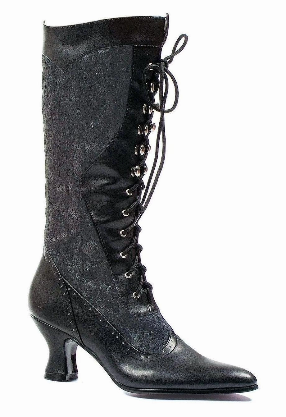 Ellie 253-REBECCA 2.5" Ankle Boot With Lace And Zipper